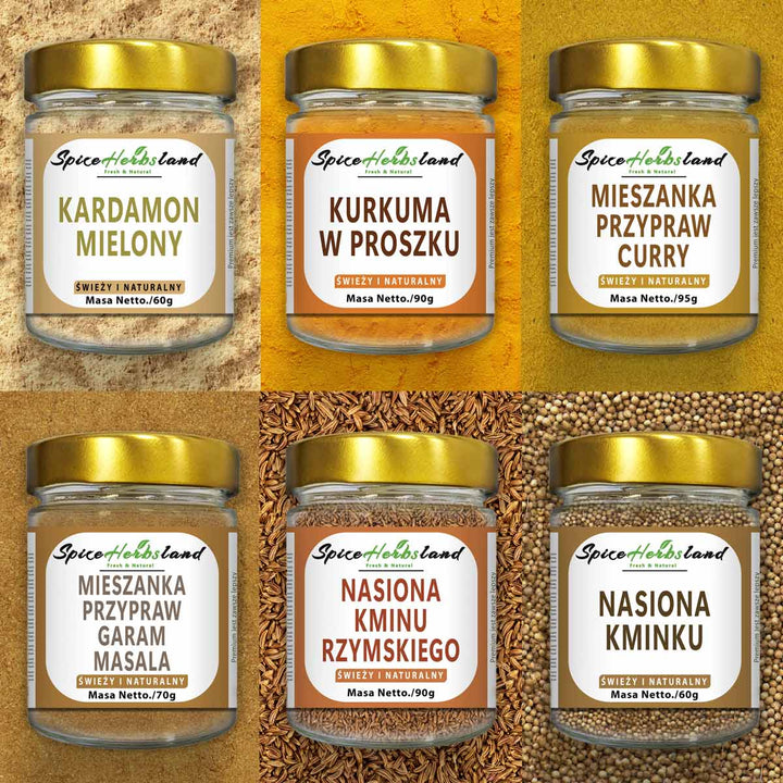 Zestaw przypraw indyjskich - zestaw 6 sztuk
